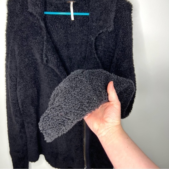 Free People Wool Oversized Teddy Moto Jacket Sweater Size Medium - Picture 7 of 15